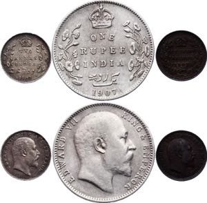 Great Britain - British India Lot of 3 Coins ... 