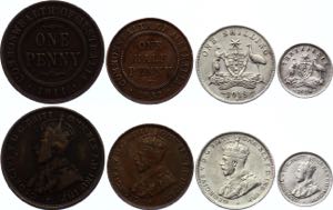 Australia Lot of 4 Coins 1911-33