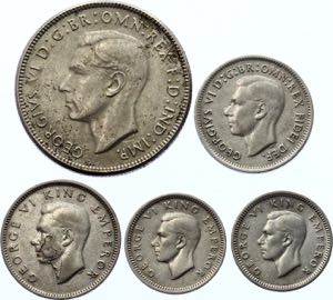 Australia - New Zeland Lot of 5 Silver Coins ... 