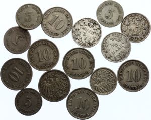 Germany - Empire Lot of 15 Coins with Silver