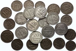 Russia - USSR Lot of 25 Coins with Silver