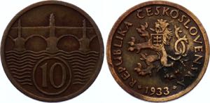 Czechoslovakia 10 Haleru 1933