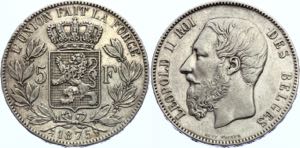 Belgium 5 Francs 1875