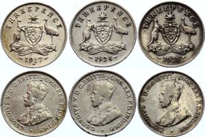 Australia 3 x 3 Pence 1917-26
