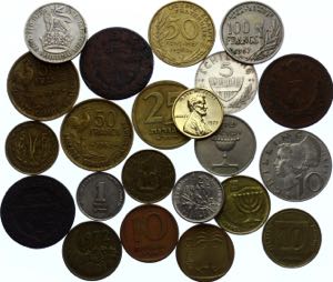 World Lot of 22 Coins with Silver
