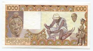 West African States 1000 Francs 1990 B