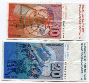 Switzerland 10 - 20 Franken 1980