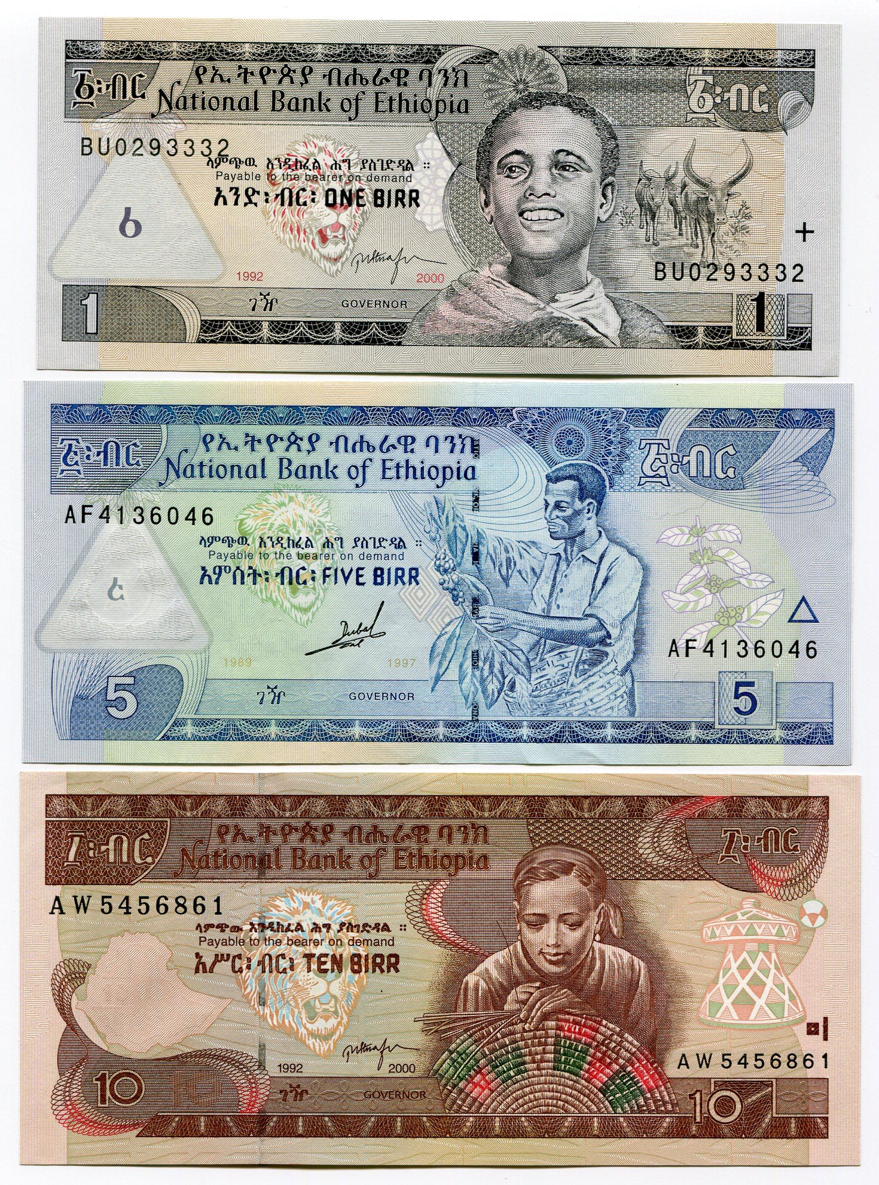 Ethiopia Set of 3 Notes ... 