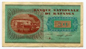 Katanga 20 Francs 1960