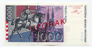 Croatia 1000 Kuna 1994 Specimen