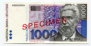 Croatia 1000 Kuna 1994 ... 