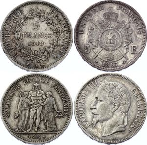 France 4 x 5 Francs 1831-1867
