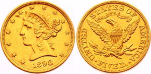 United States 5 Dollars 1898