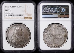 Russia 1 Rouble 1729 With Order Ribbon NGC ... 