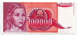 Yugoslavia 100000 Dinara ... 