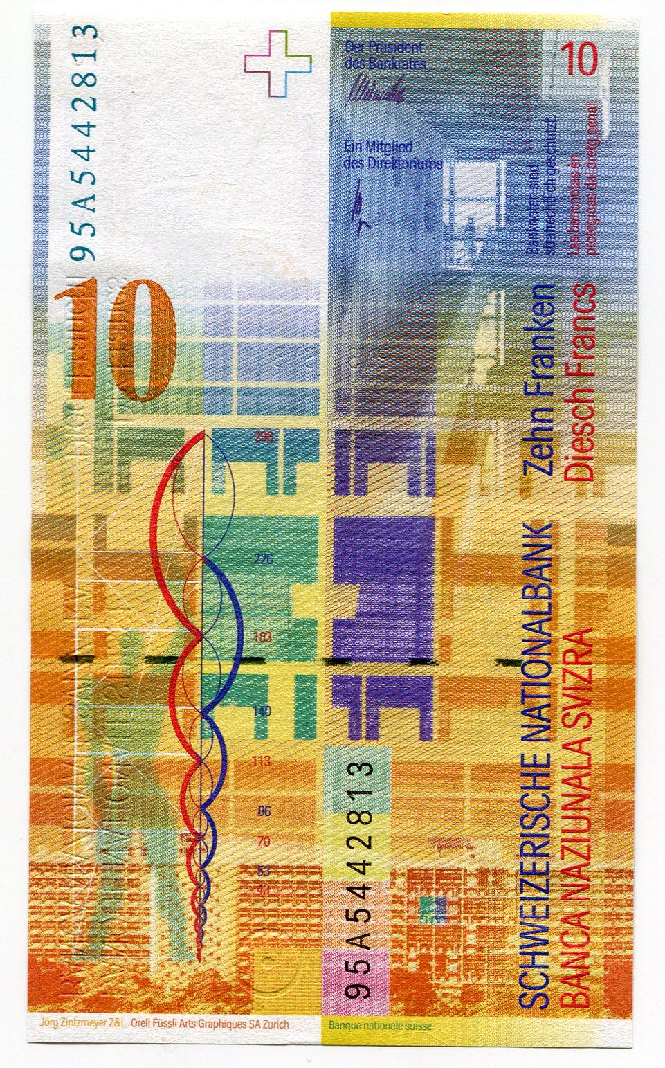 Switzerland 10 Franken 1995