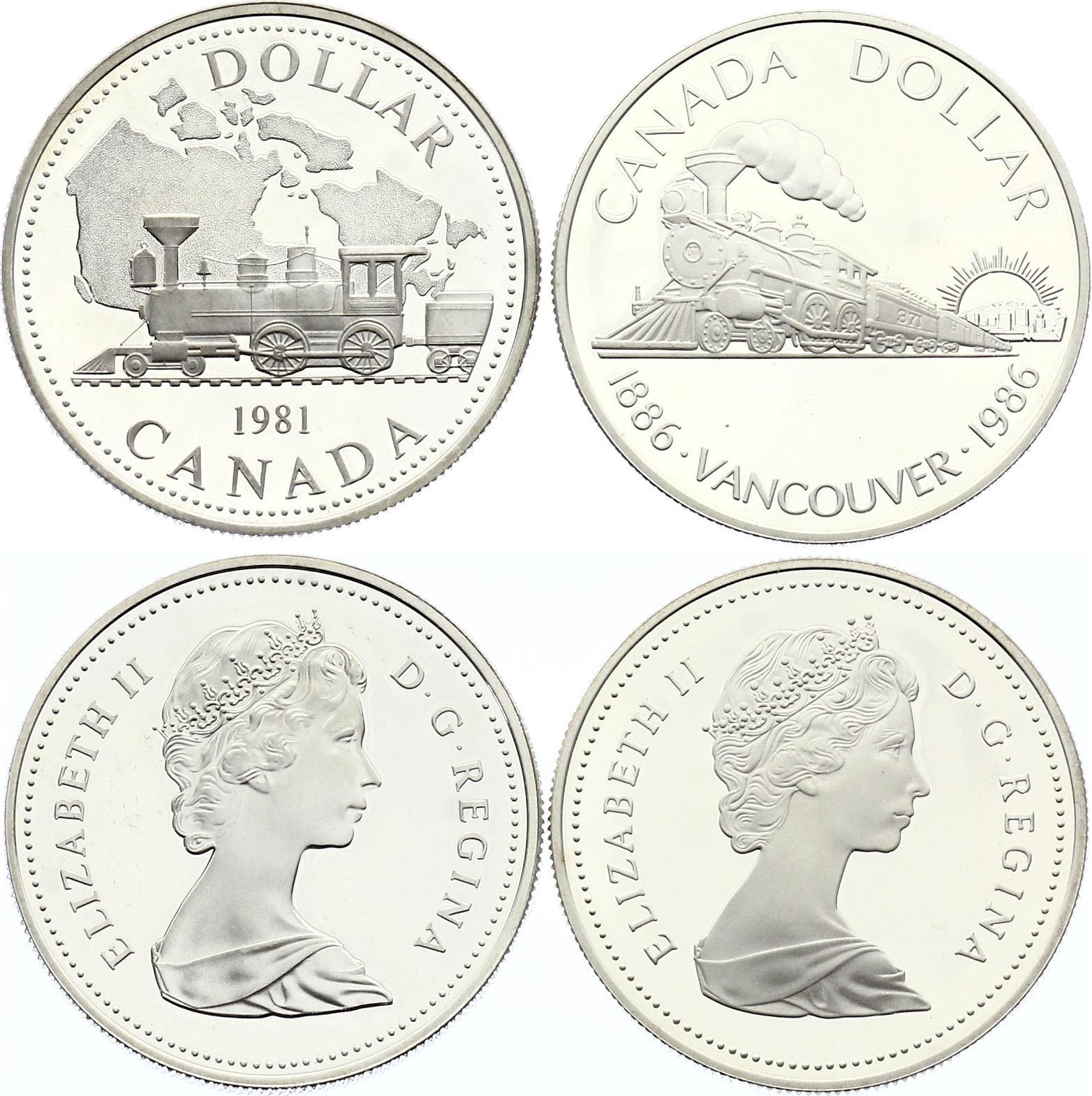 Canada Lot 2 x 1 Dollar 1981 - 1986