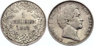 German States Bavaria 1 Gulden 1842