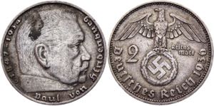 Germany - Third Reich 2 Reichsmark 1936 D ... 