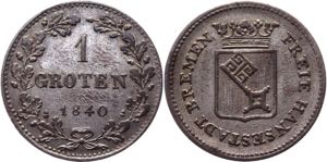 German States Bremen 1 Groten 1840
