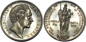 German States Bavaria 2 Gulden 1855