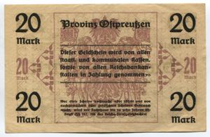 Germany East Prussia Konigsberg 20 Mark 1918