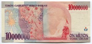 Turkey 10000000 Lira 1999