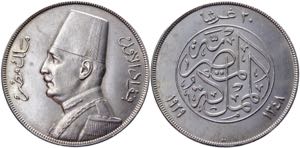 Egypt 20 Piastres 1929