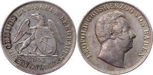 German States Baden 1 Gulden 1852
