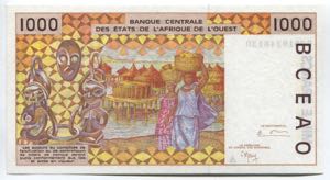 West African States Togo Coast 1000 Francs ... 