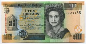 Belize 10 Dollars 2001