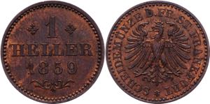 German States Frankfurt 1 Heller 1859