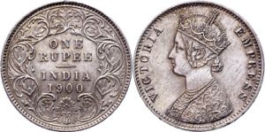 British India 1 Rupee 1900