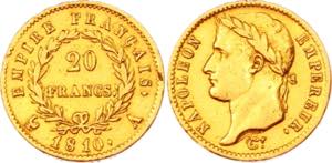 KM# 695; Gold (.900) 6.37g 21mm; Napoleon I