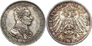 KM# 538; Silver; Wilhelm II; aUNC with Nice ... 