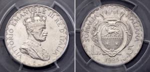 KM# 7; Silver; Vittorio Emanuele III