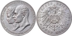 KM# 334; Silver 27,77g.; Friedrich Franz IV ... 