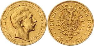 KM# 516; Gold (900) 7,92g.; Wilhelm II; XF