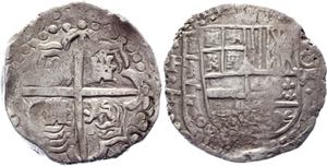KM# 19a; Silver 26,36g.; Philip IV; VF-XF