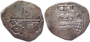 KM# 8; Silver 5,03g.; Philip III; VF
