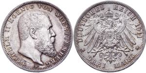 KM# 635; Silver 16,64g.; Wilhelm II; AUNC