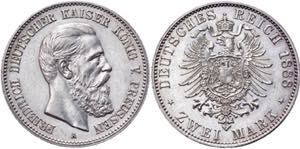 KM# 510; Silver 11,10g.; Friedrich III; AUNC