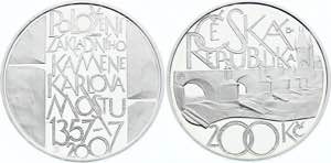 Czech Republic 200 Korun 2007 KM# 92; Silver ... 