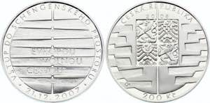 Czech Republic 200 Korun 2007 KM# 99; Silver ... 