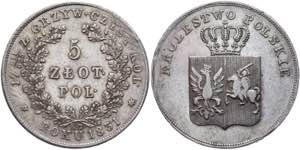 Russia - Poland 5 Zlotych 1831 KG Polish ... 