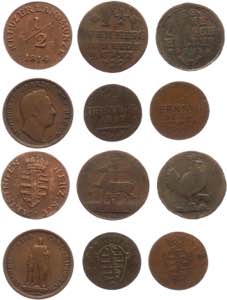 German States Lot of 15 Coins with Silver ... 