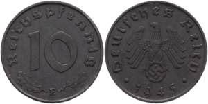 Germany - Third Reich 10 Reichspfennig 1945 ... 