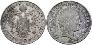 Austria 20 Kreuzer 1848 A KM# 2208; Silver ... 
