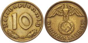 Germany - Third Reich 10 Reichspfennig 1936 ... 