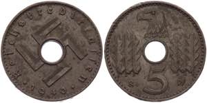 Germany - Third Reich 5 Reichspfennig 1940 A ... 